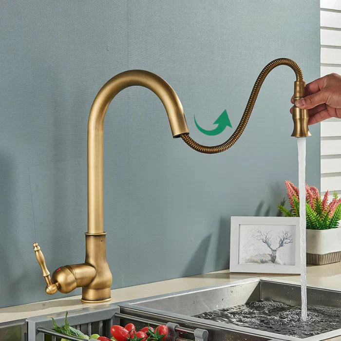 Robinet flexible en laiton avec finition vintage