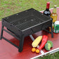 Grille métallique du barbecue avec bac à charbon en dessous