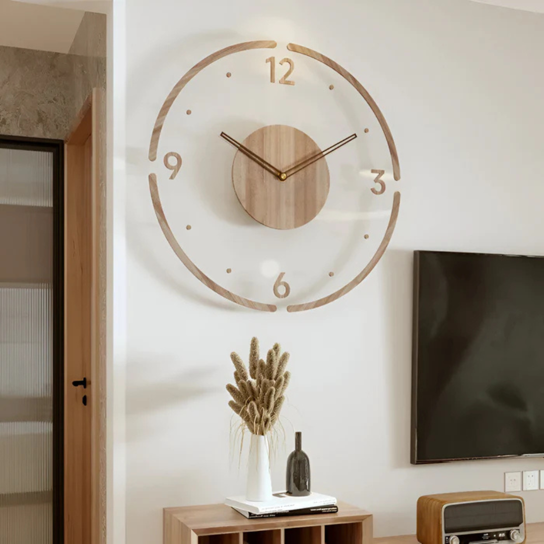 Détail du mécanisme silencieux de l'horloge murale