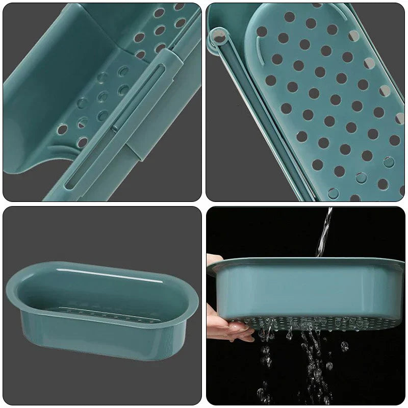 Vue latérale de l'étagère extensible sous un évier de cuisine