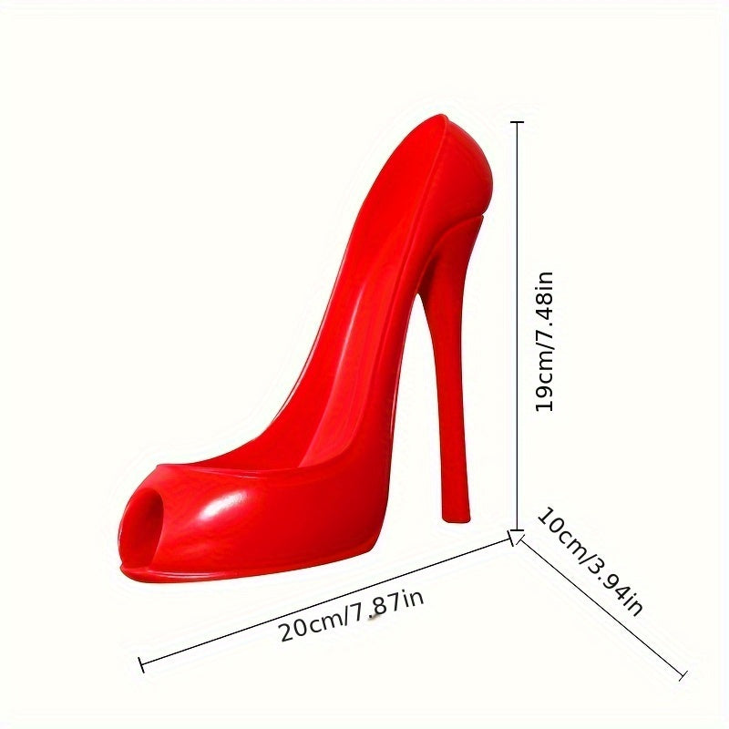 Étagère à vin en forme de talon haut, vue de face