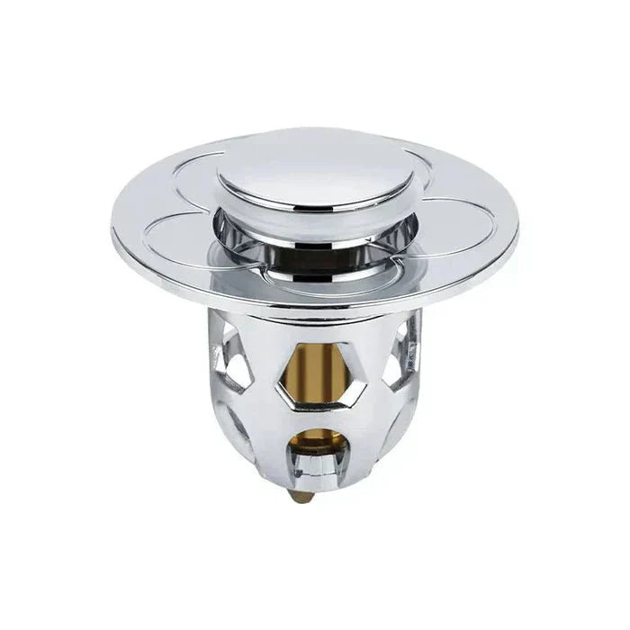 Vue rapprochée d'un filtre de drain empêchant les cheveux