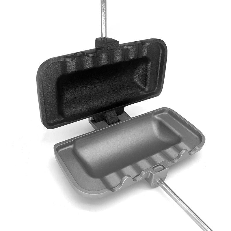 Photo du moule à sandwich en fonte d'aluminium noir