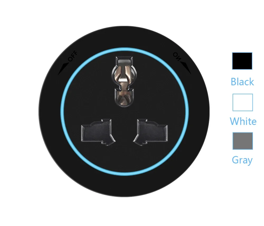 Prise murale blanche avec compatibilité internationale