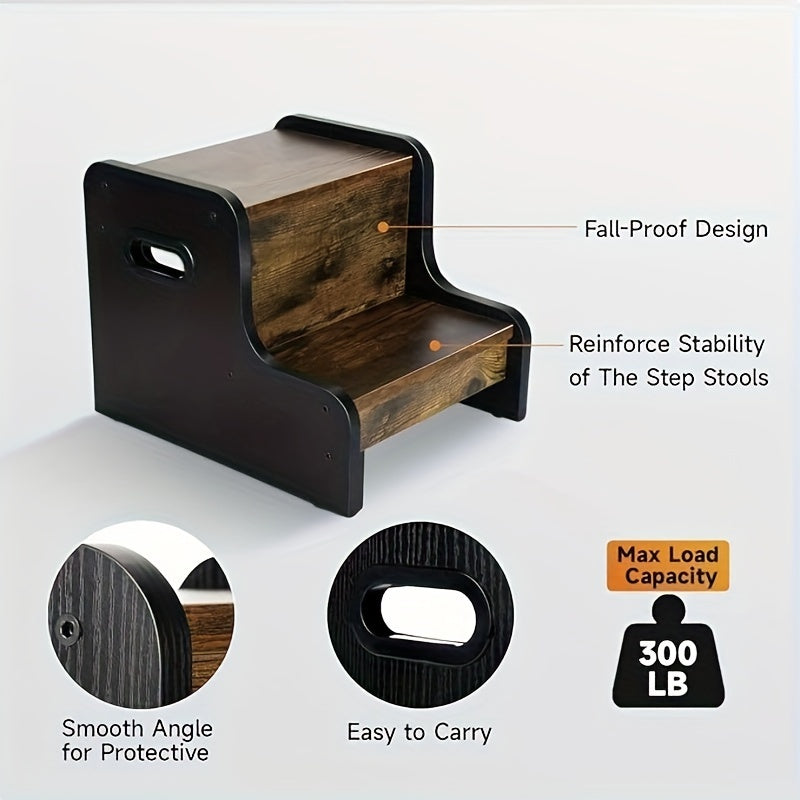 Vue de côté de la chaise en bois à deux niveaux