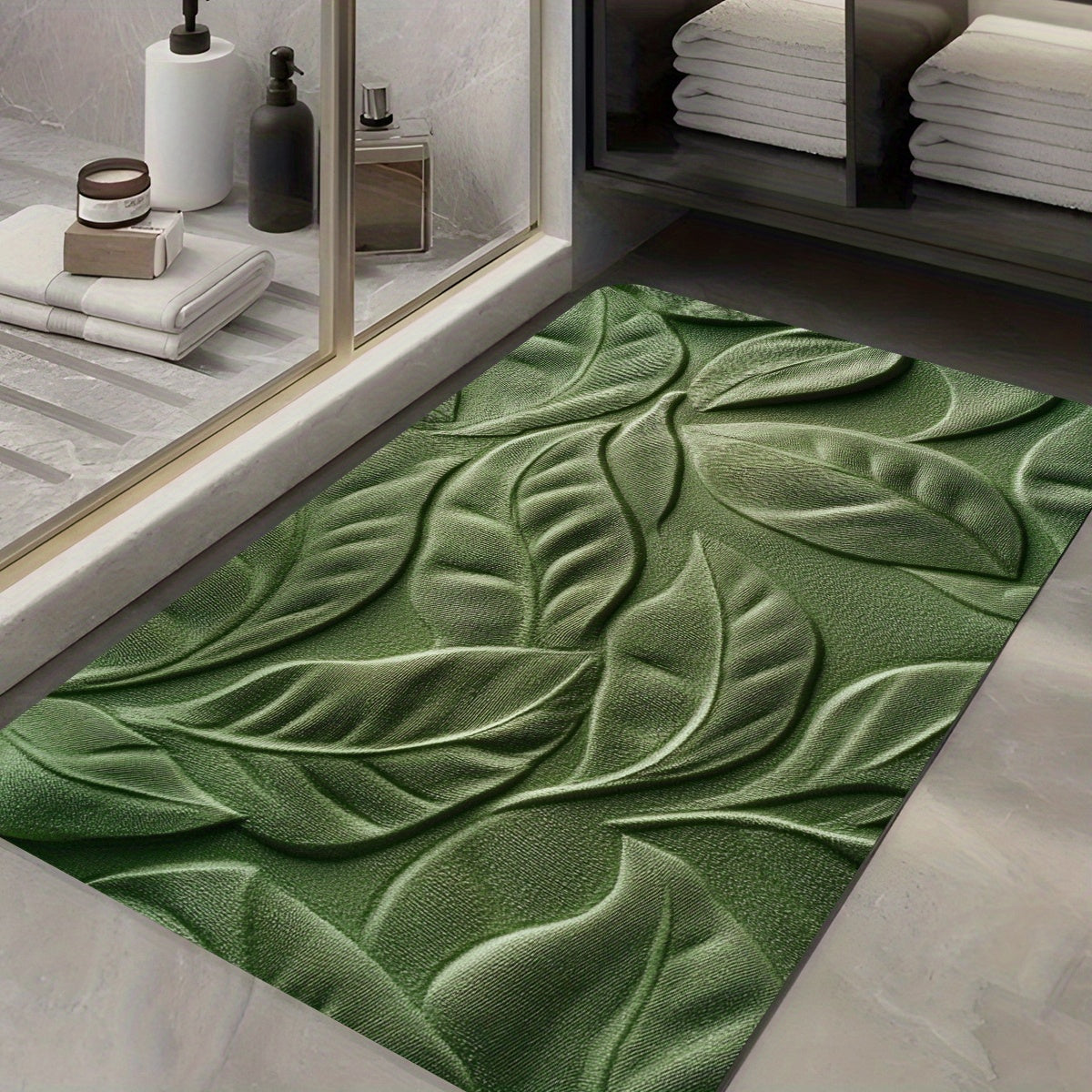 Tapis de bain en terre de diatomée sur sol de cuisine