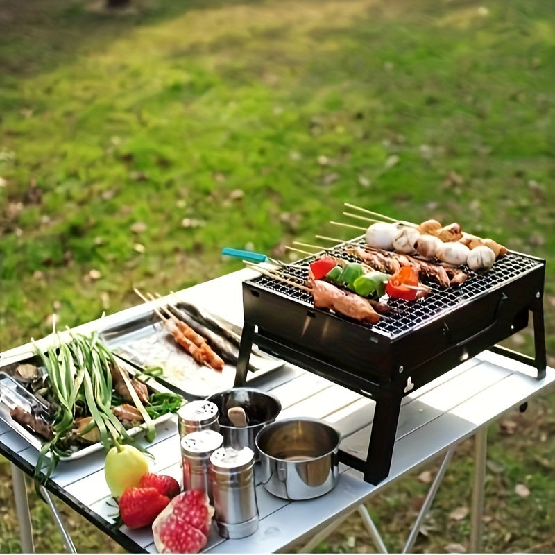 Détail du cadre stable du barbecue pliable en plein air