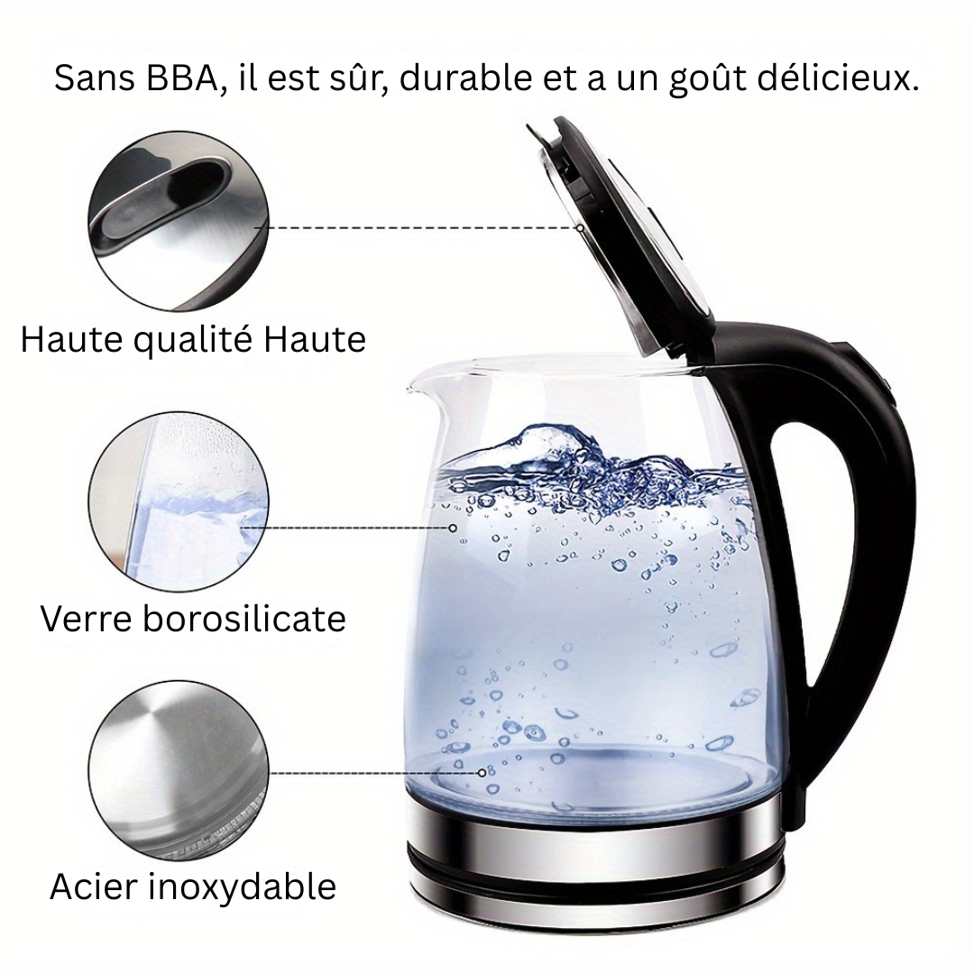 Détail du couvercle en acier inoxydable de la bouilloire