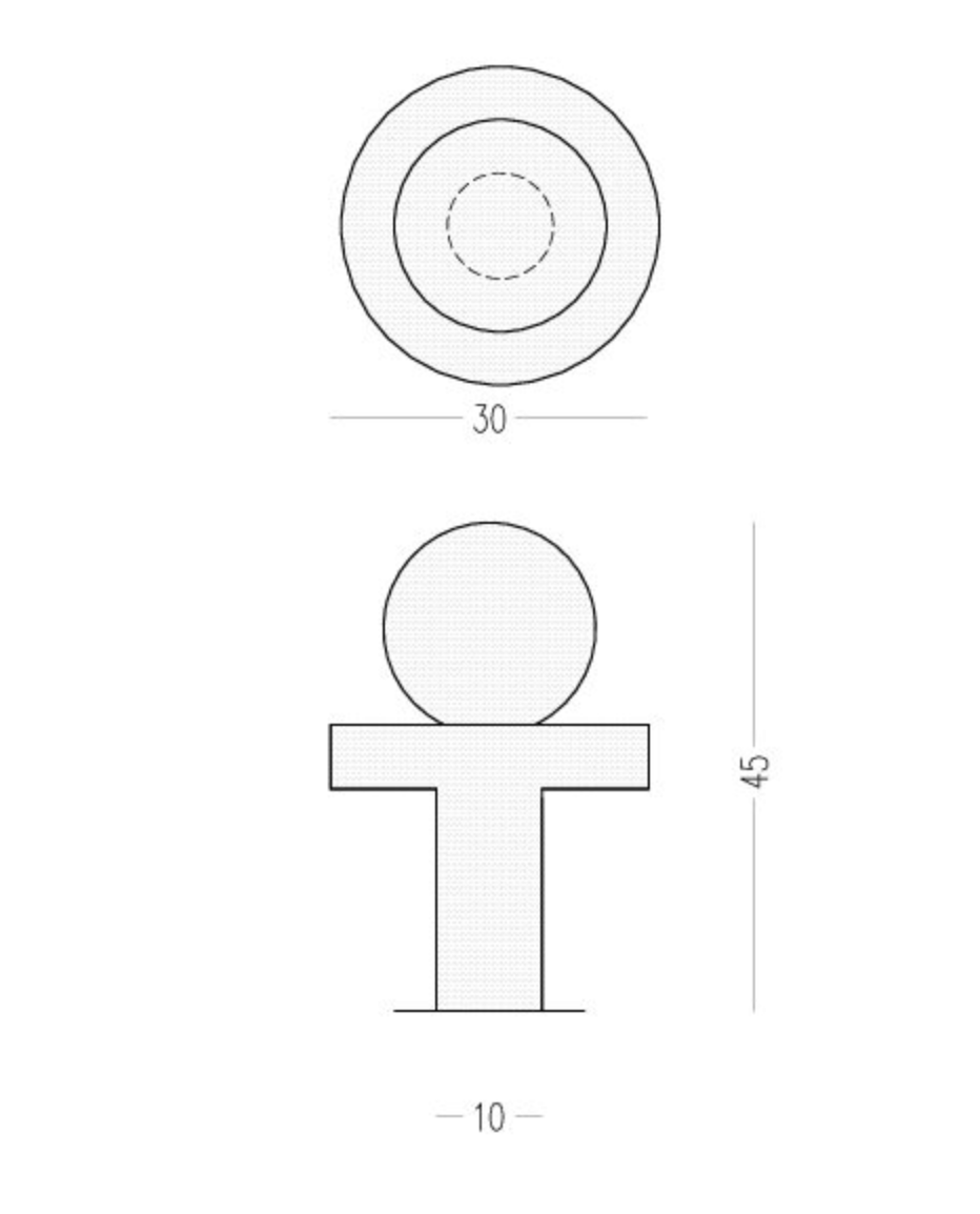 Bouton de meuble noir et chrome sur fond blanc