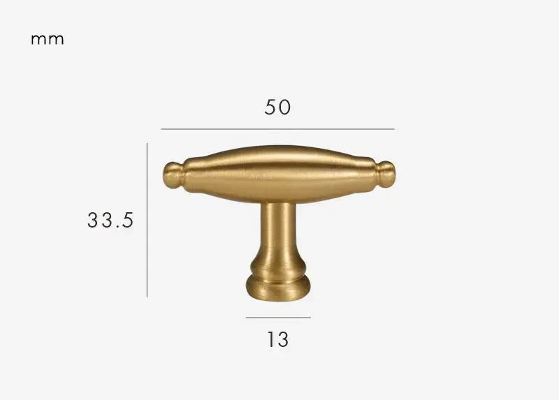 Bouton ovale doré en laiton pour meuble ancien