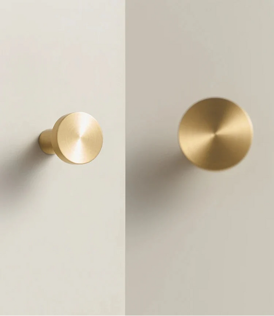 Bouton de meuble classique en laiton doré