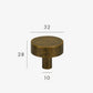 Bouton de meuble ocre en laiton, style rustique