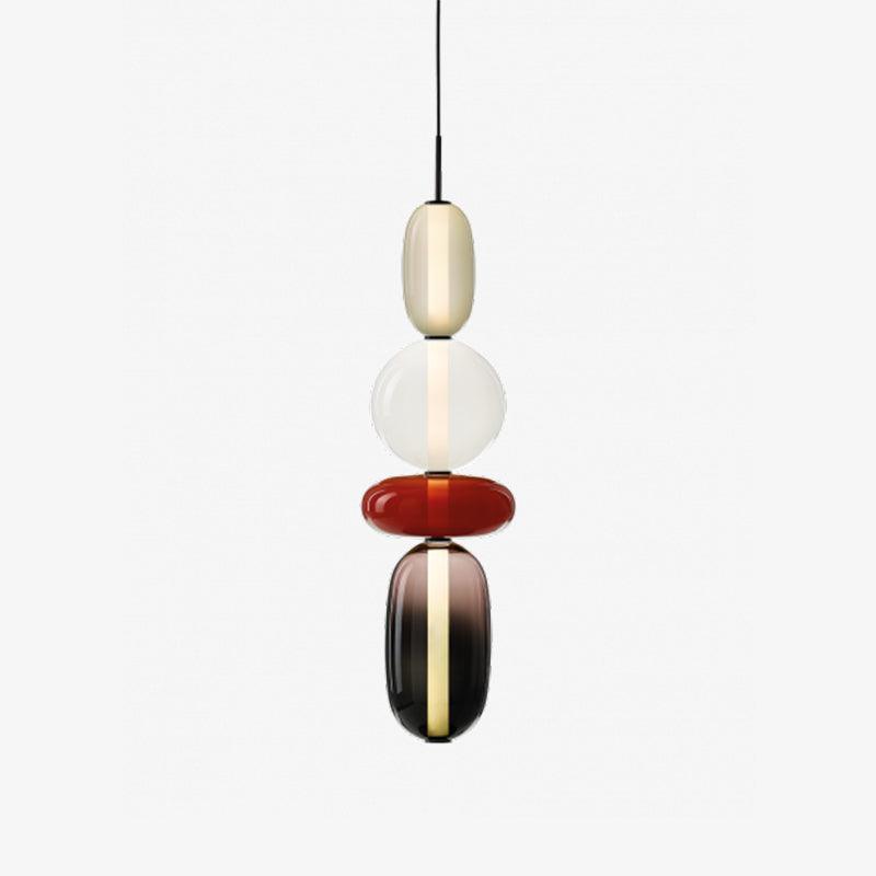 Suspension en Verre Coloré bubble glass pendant light vue de face vue 49