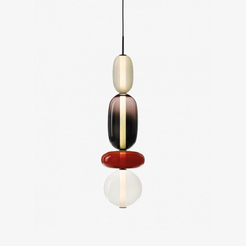 Suspension en Verre Coloré bubble glass pendant light vue latérale vue 48