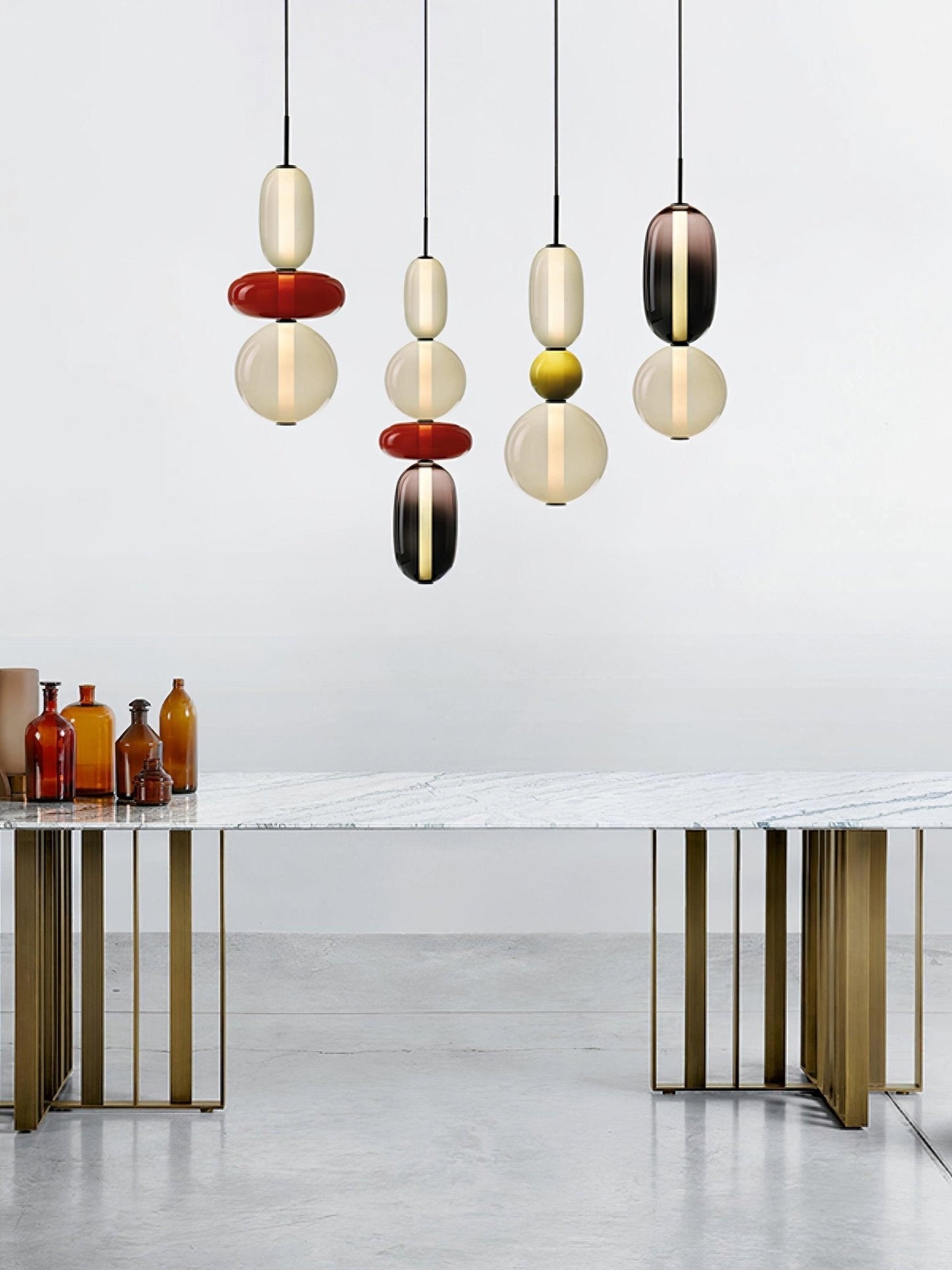 Suspension en Verre Coloré candied glass pendant light finitions visibles vue 18