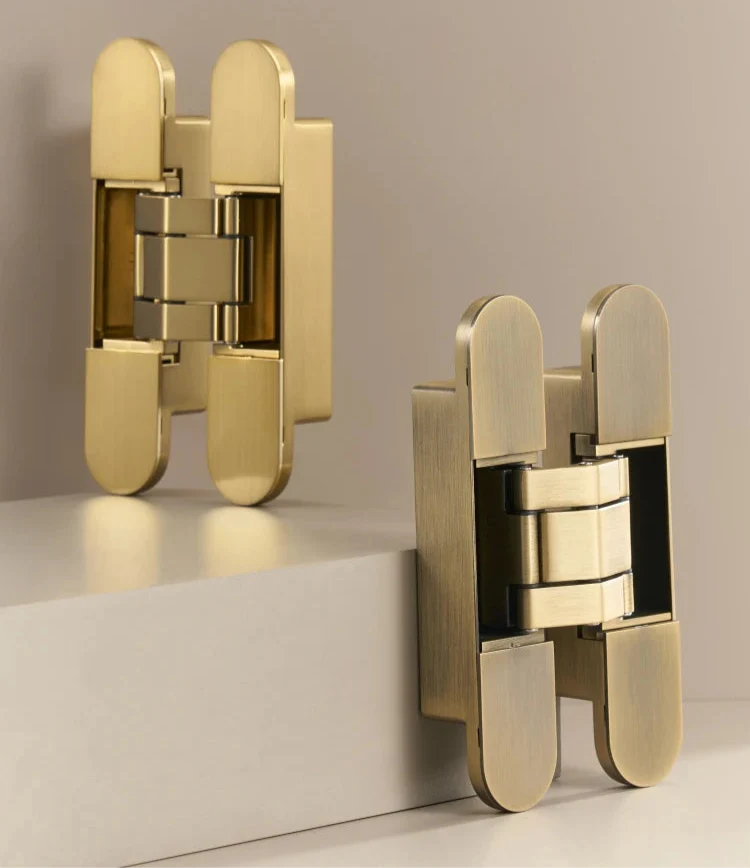 Charnière invisible 3D en laiton pour porte intérieure