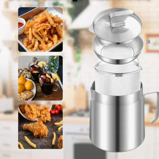 Friteuse compacte en acier, design moderne et pratique
