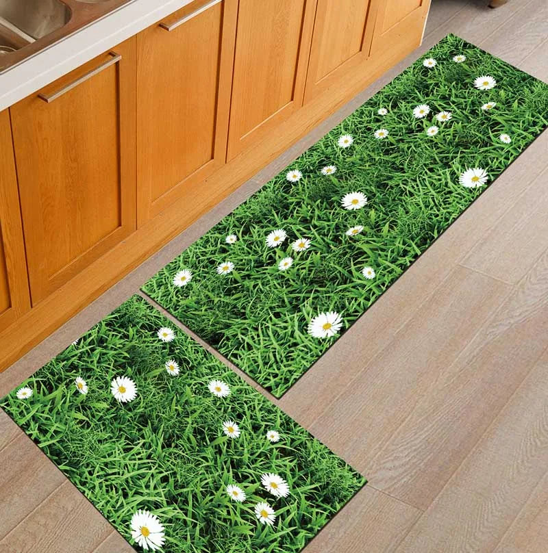 Détail du fond antidérapant à points du tapis