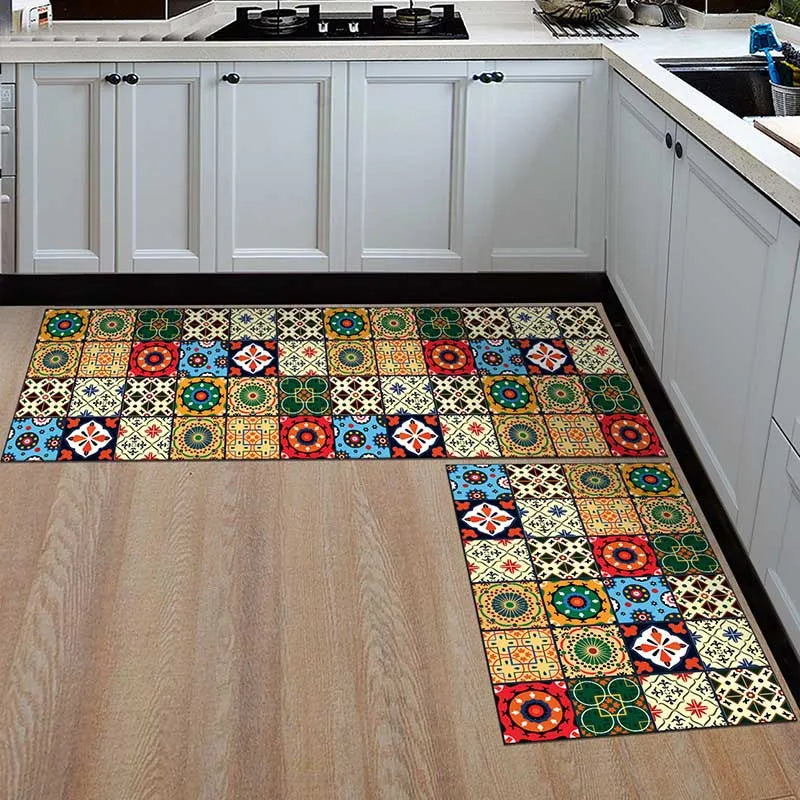 Tapis de cuisine avec couleurs vives et design contemporain