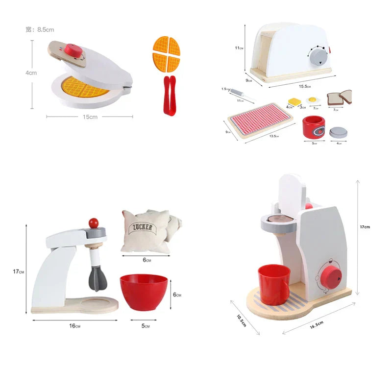 Four jouet en bois avec boutons et accessoires pour enfants