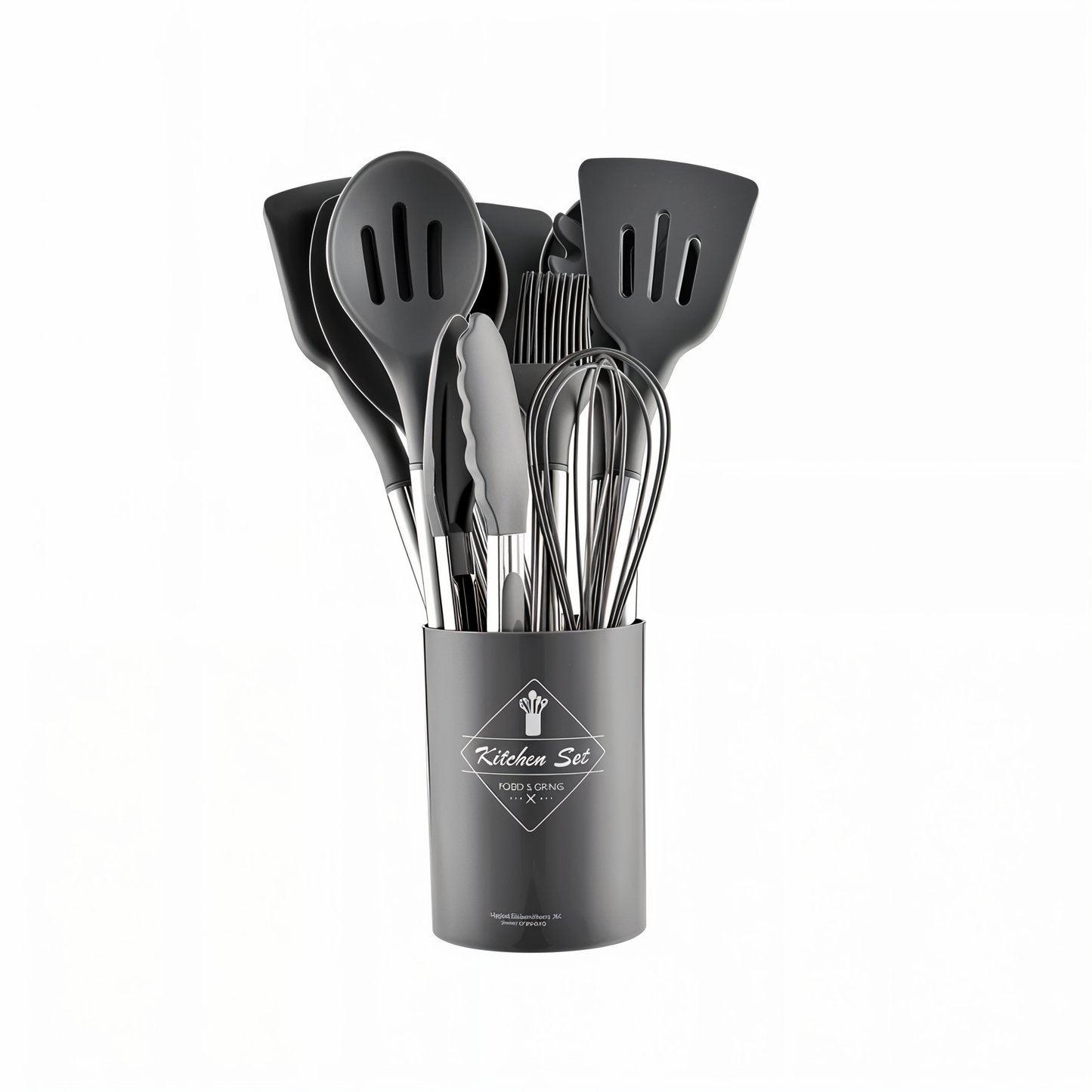 Vue rapprochée d'une spatule en silicone et acier inoxydable
