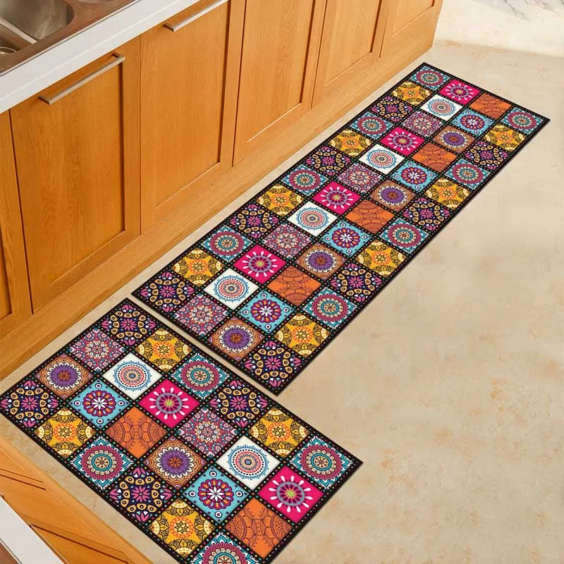 Tapis moderne avec motifs géométriques dans un salon