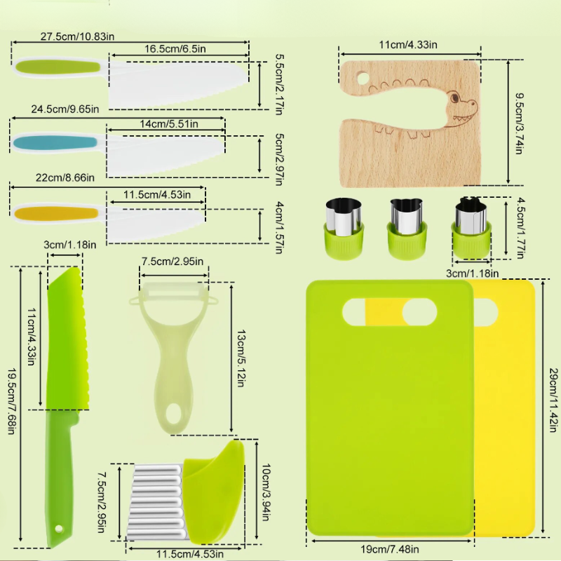Enfant utilisant des ustensiles de cuisine adaptés et sécurisés
