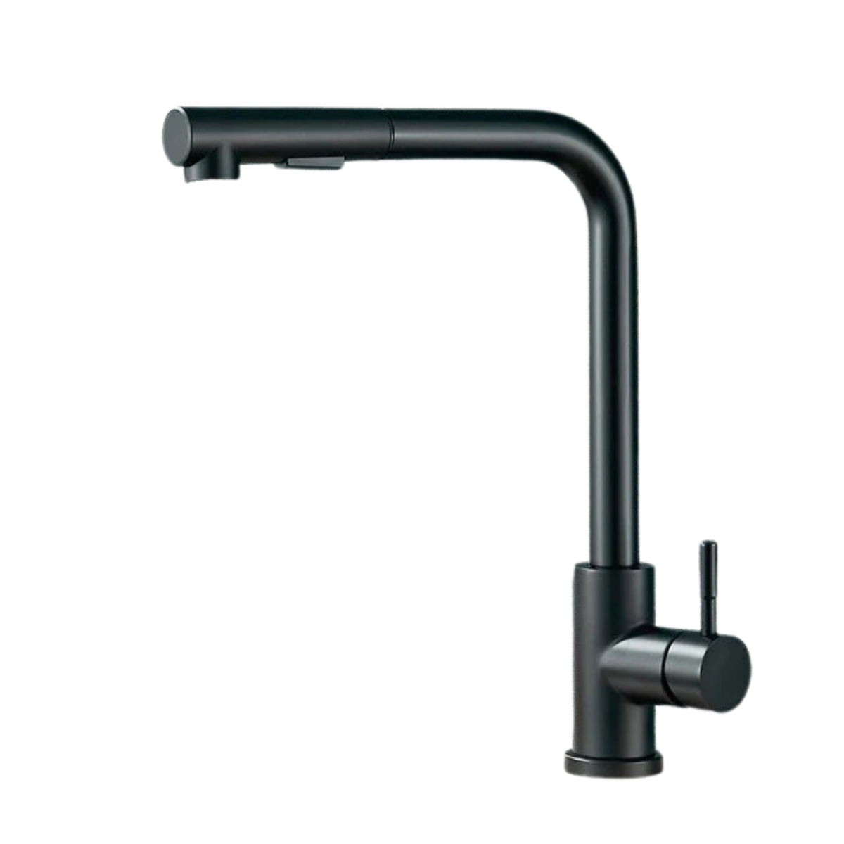 Installation de robinet noir avec douchette dans une cuisine