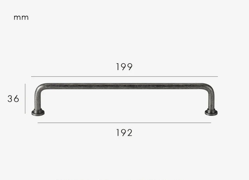 Poignée de meuble en laiton avec finition gris béton