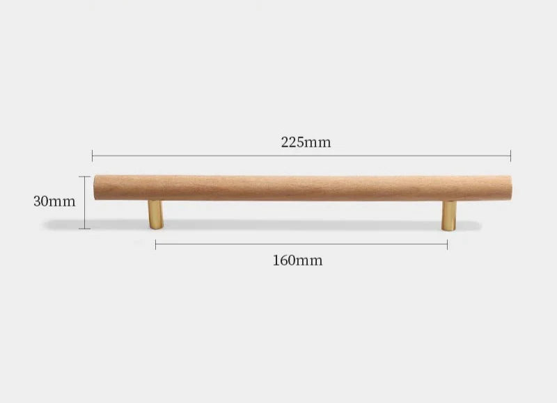 Design classique d'une poignée en bois de hêtre pour tiroir