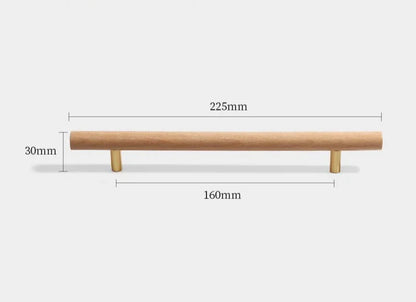 Design classique d'une poignée en bois de hêtre pour tiroir