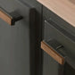 Poignée de meuble en bois et laiton, design élégant