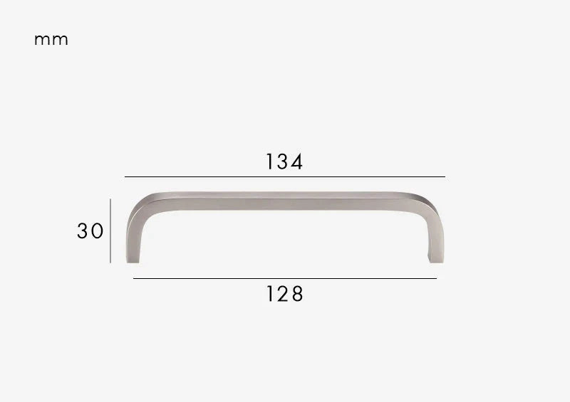 Vue de dessus d'une poignée en chrome brossé pour meuble