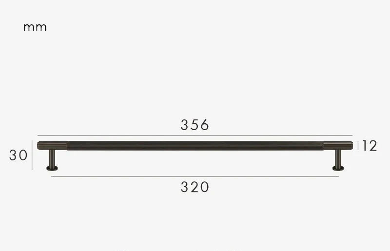 Poignée de meuble gris anthracite sur fond blanc