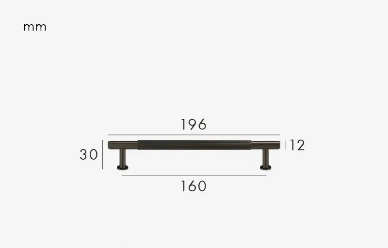 Vue d'ensemble de plusieurs poignées gris anthracite alignées