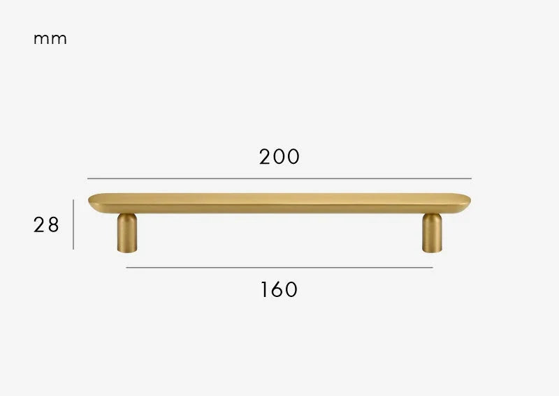 Poignée en laiton or brossé vue de côté