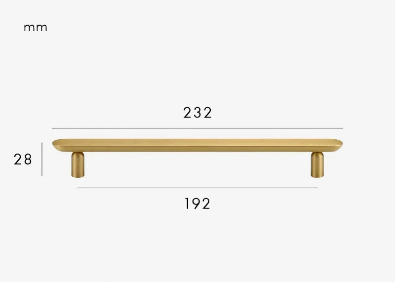 Vue de dessus d'une poignée de meuble en laiton