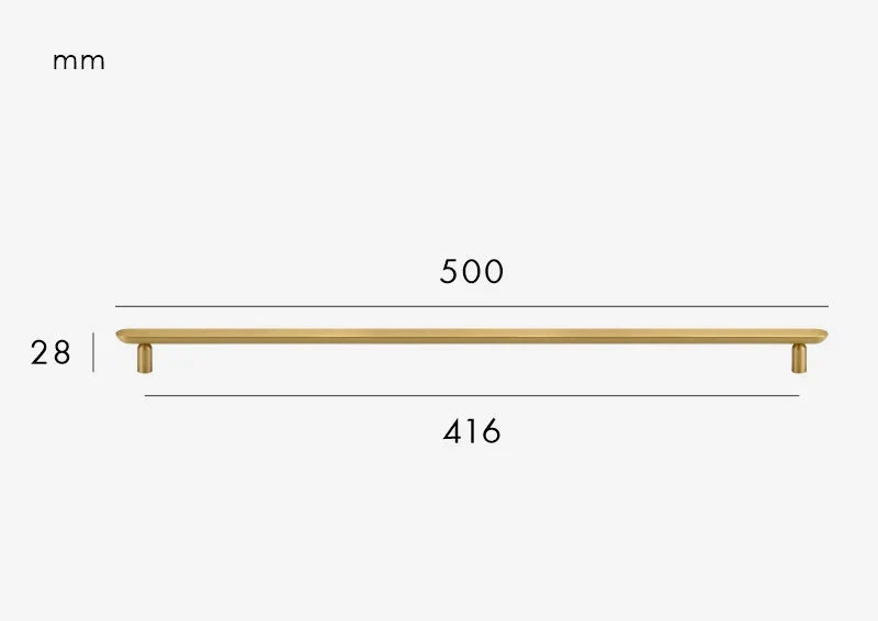 Poignée de meuble en laiton avec vis de montage