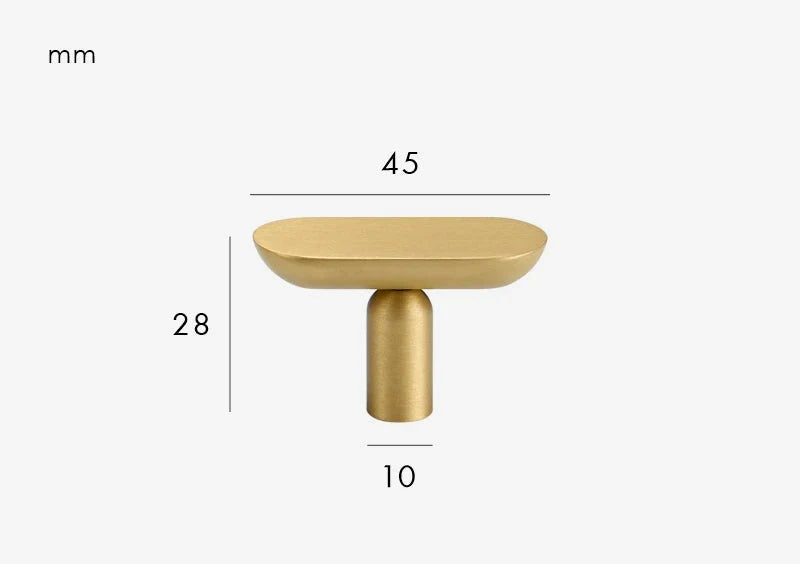 Détail d'une poignée or brossé pour tiroir