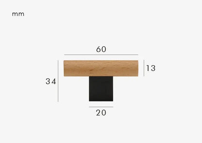 Détail de la texture bois et laiton sur une poignée