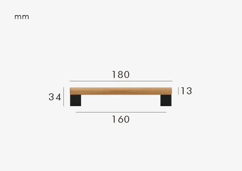 Poignée de meuble avec finition bois et laiton noir
