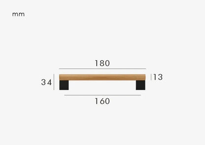 Poignée de meuble avec finition bois et laiton noir