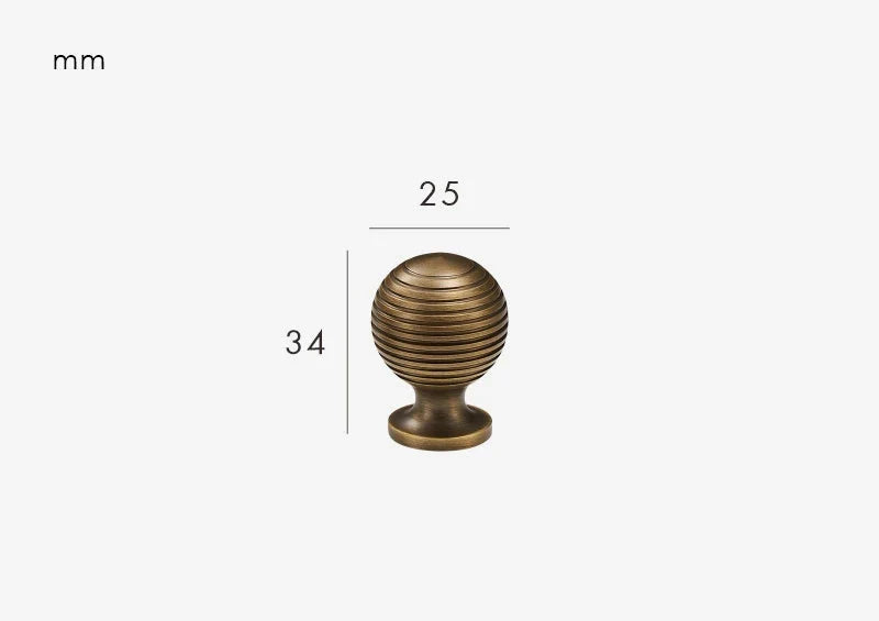 Poignée de meuble en laiton robuste, style vintage