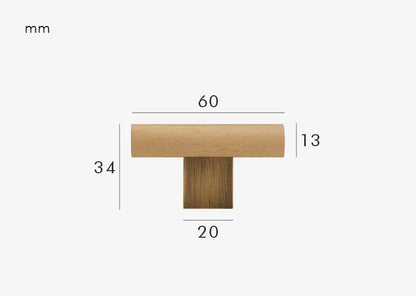 Vue rapprochée d'une poignée en bois et métal brossé