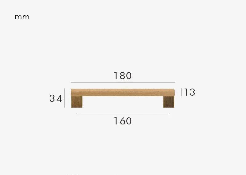 Détail du design en bois d'hêtre et bronze brossé