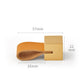 Poignée de meuble en cuir orange sur fond blanc