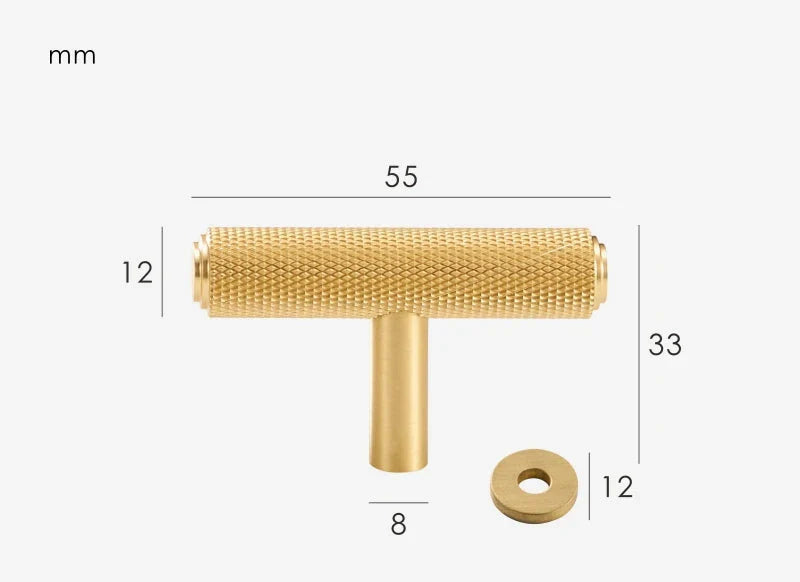 Détail de la texture or brossé d'une poignée