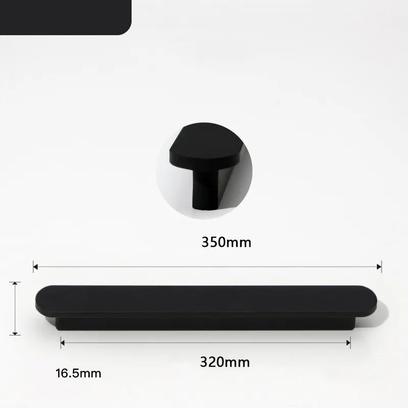 Poignée noire en aluminium avec finition mate