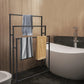 Porte-serviettes noir fixé au mur, design contemporain