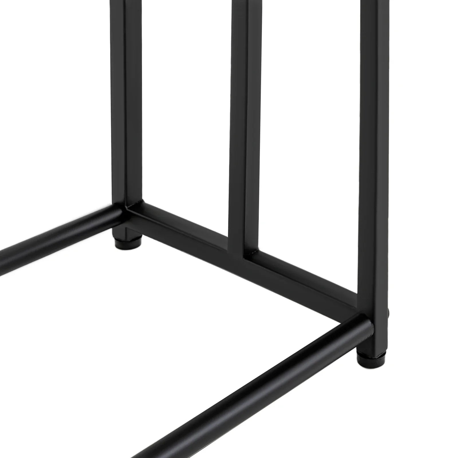 Vue latérale du porte-serviettes noir, finition mate